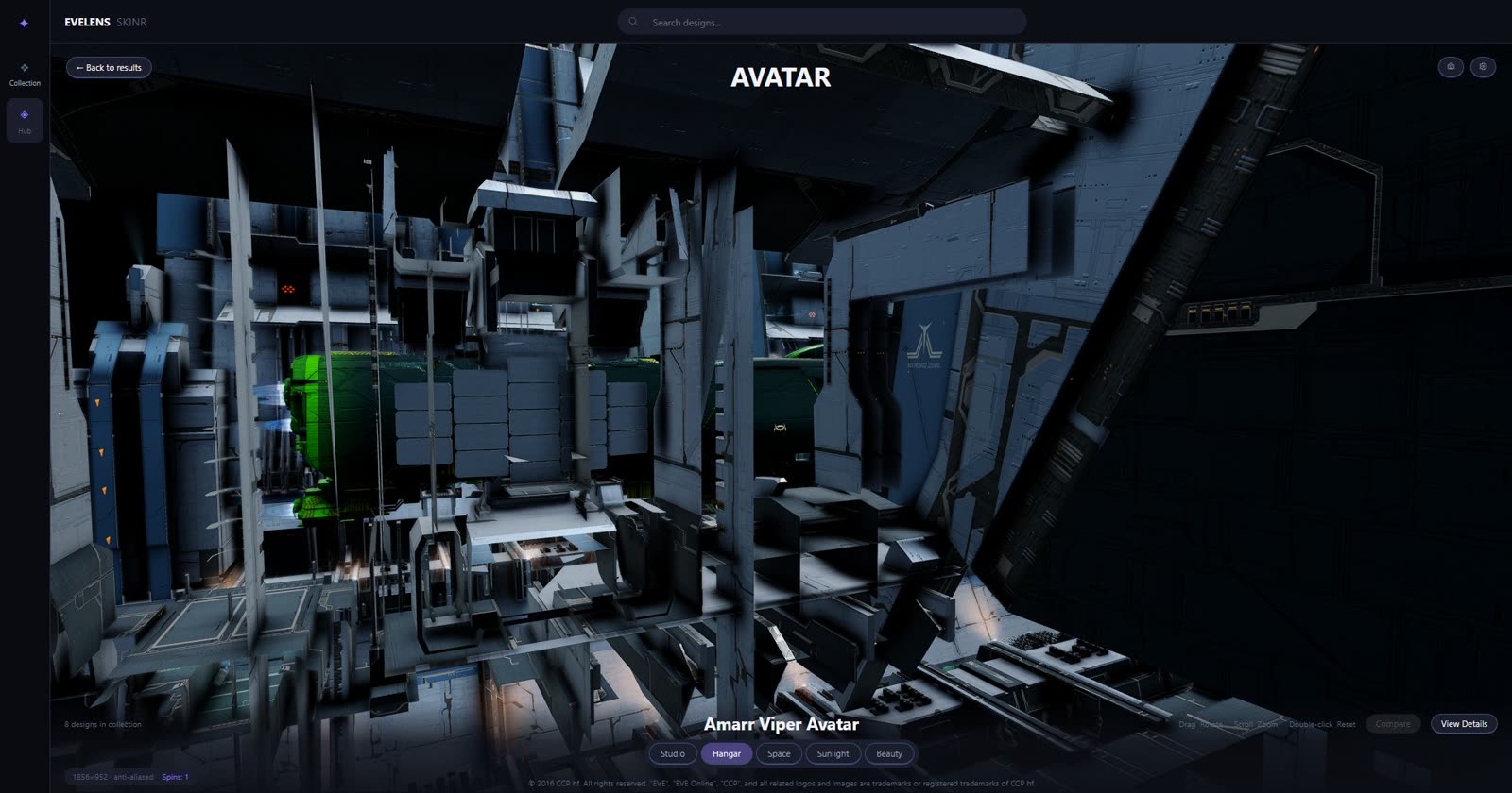 An Avatar buried in the capital berth's dock architecture